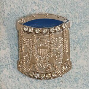 NSDAR Snare Drum Brooch/Pendant with Rhinestones-Commemorates Ann D. Fleck